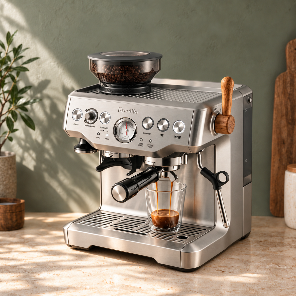 KVERO handcrafted wood steam lever for Breville/Sage machines