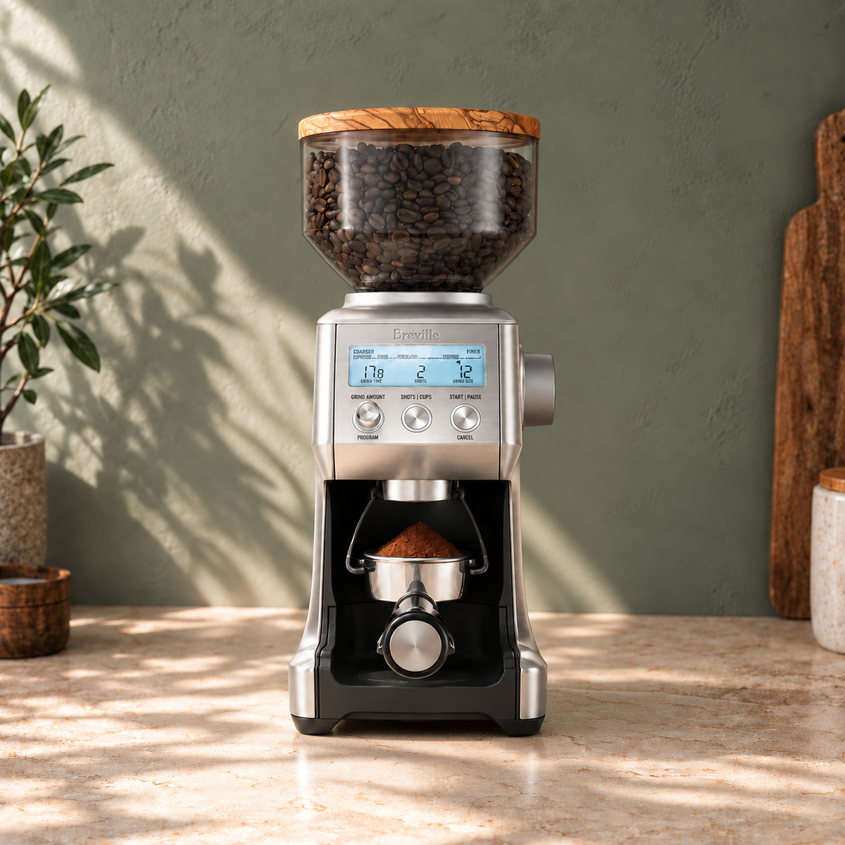 Handcrafted Wood Bean Hopper Lid for Breville Smart Grinder Pro